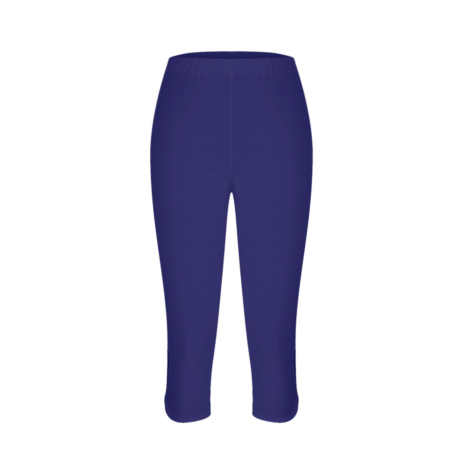 thumbnail image 4 of Leggings capri de compresión de cintura alta para mujer - Pantalones de yoga elásticos con bolsillos, mezcla de poliéster y spandex - Tallas M-XXXXL para hacer ejercicio/verano, 4 of 5